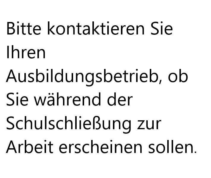 Schulschließung – Betriebe kontaktieren