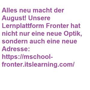 Alles neu macht der August – Lernplattform Fronter